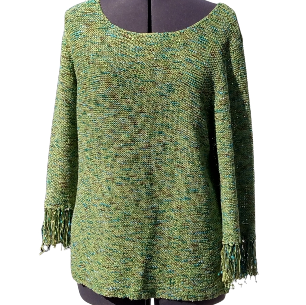 Coldwater Creek green long sleeve sweater. L